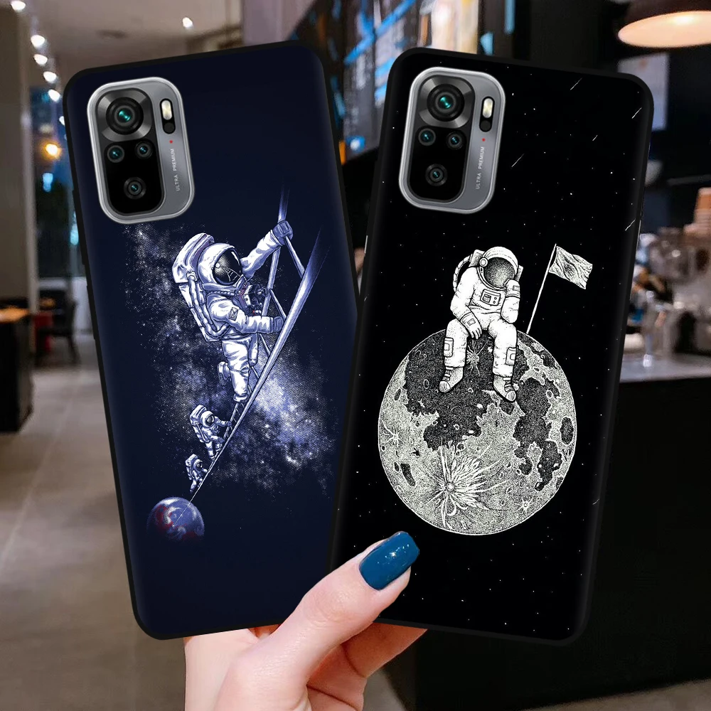 Чехол с рисунком звездного неба астронавта Луны для Xiaomi Redmi Note 9S 10S 8 9 10 Pro Max 8T
