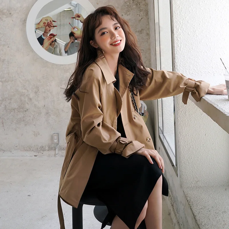 Короткая ветровка женская весна осень 2021 однобортный новый корейский Модный