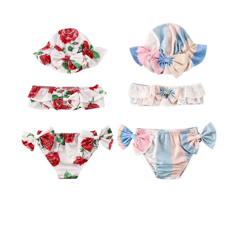 3 шт. комплект бикини в полоску для девочек 0 24 месяцев|Комплекты одежды| |