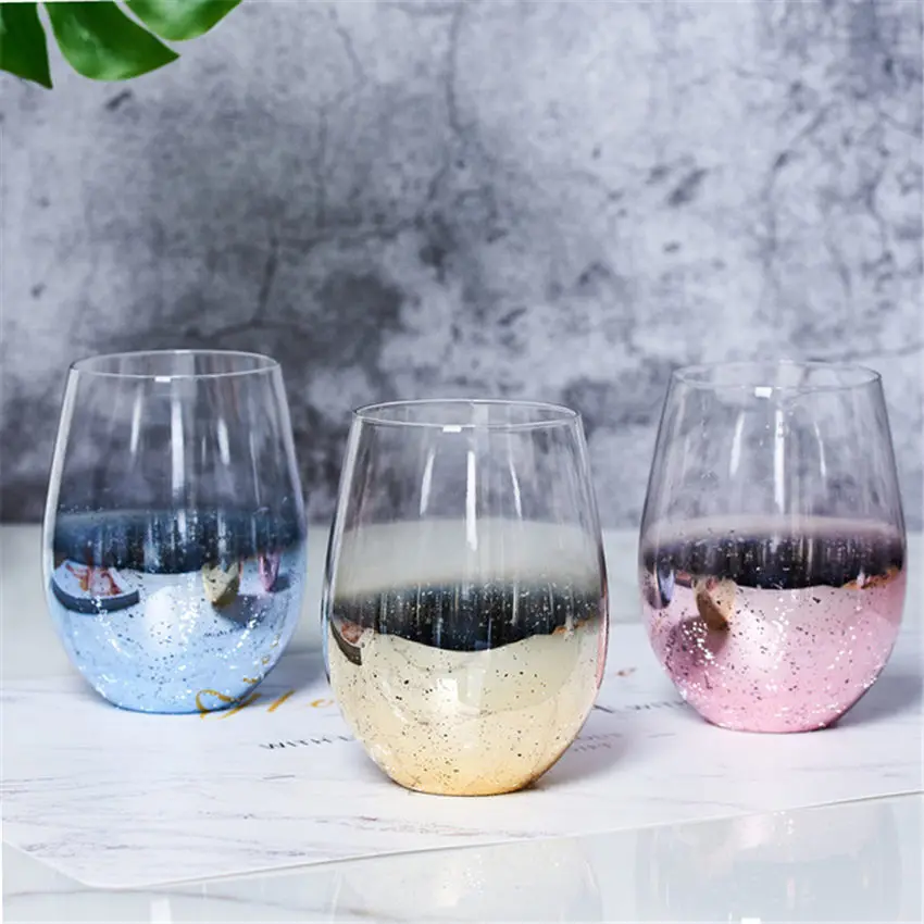 

Instagram hot sale Transparent Star Glass Cup High Temperature Resistant Beverage Beer Drinking Mug Electroplated star cup