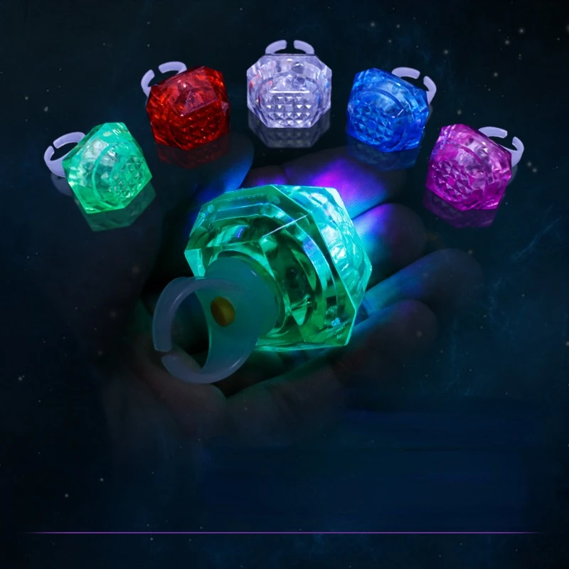 

20 Pieces Diamond LED Luminous Transparent Ring Flashing Light Party Wedding Birthday Girl Decoration Easter Valentines Day