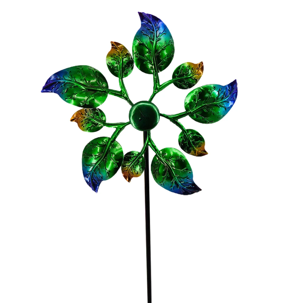 

Rotating Windmill Wreath Pinwheel Revolving Car Garden Decoration Waterproof Height 66cm Multi Color Metal Rainbow Windmills