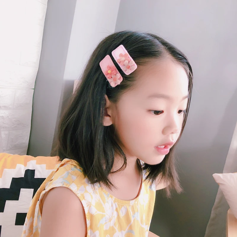 M MISM новые милые плюшевые цветы заколки для девочек Детские аксессуары волос