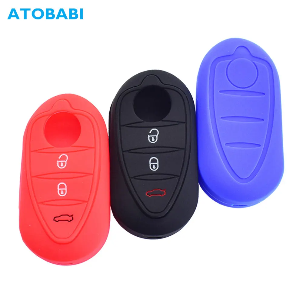 

Silicone Car Key Cases 3 Buttons Folding Remote Control Fobs Protector Cover Skin For Alfa Romeo Mito Giulietta Brera 4C 159 GTA