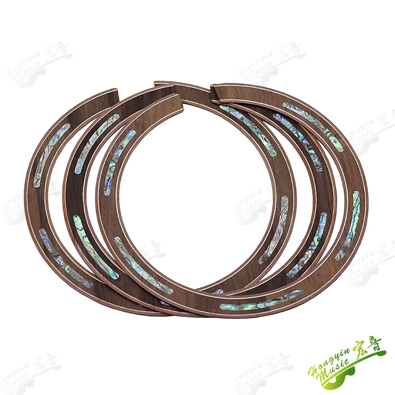 

3PCS Folk guitar sound hole ring rose wood color shell inlaid sound hole mouth round flower guitar sound hole decorative YKQ46