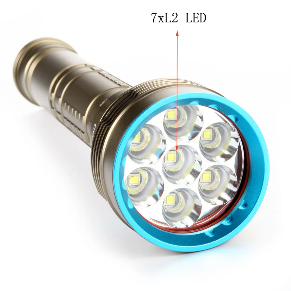 Подводный фонарь Lightingview 7 x XM-L2 7000 люмен для дайвинга с аккумулятором 3x2665 0 +