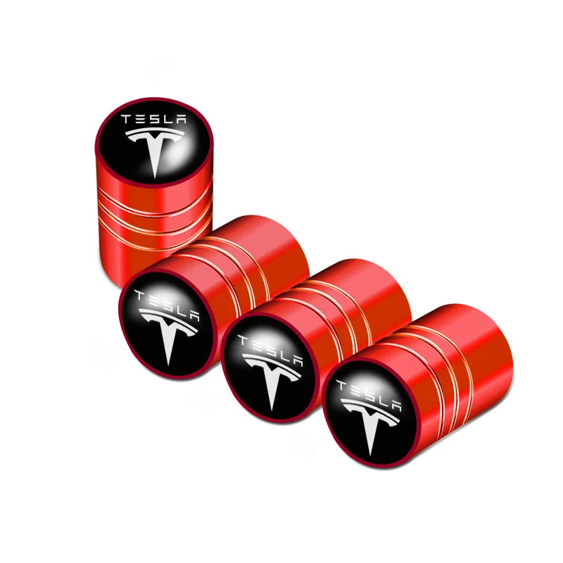 4pcs 3D Metal Car Tire Valve Caps Wheel Waterproof Dust Cover Accessories For Tesla Model 3 X S | Автомобили и мотоциклы