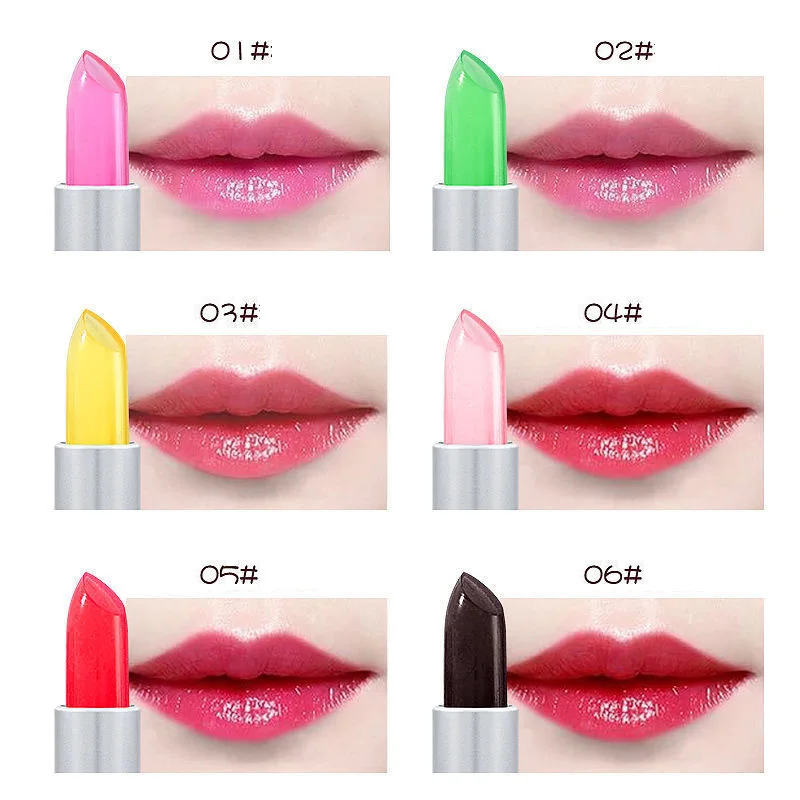 6 цветов бальзам для губ желе в форме куба яркий увлажняющий прозрачный Косметика