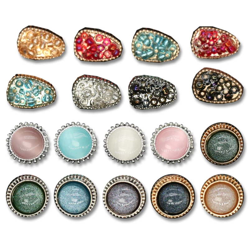 6 шт. 11 мм рубашка женская винтажная бусина Стразы металлическая Золотая пуговица