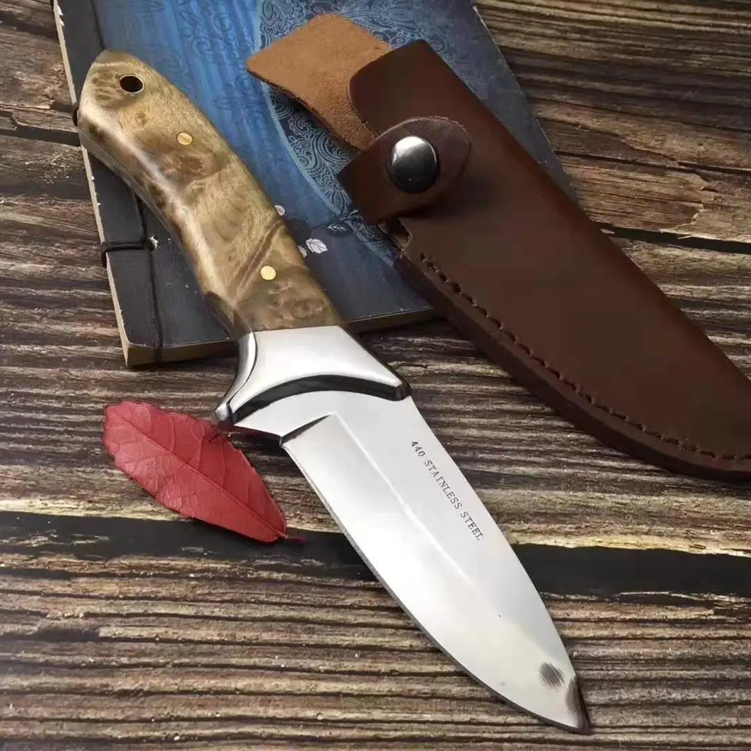 Лезвие из нержавеющей стали с деревянной ручкой прямой инструмент Тактический