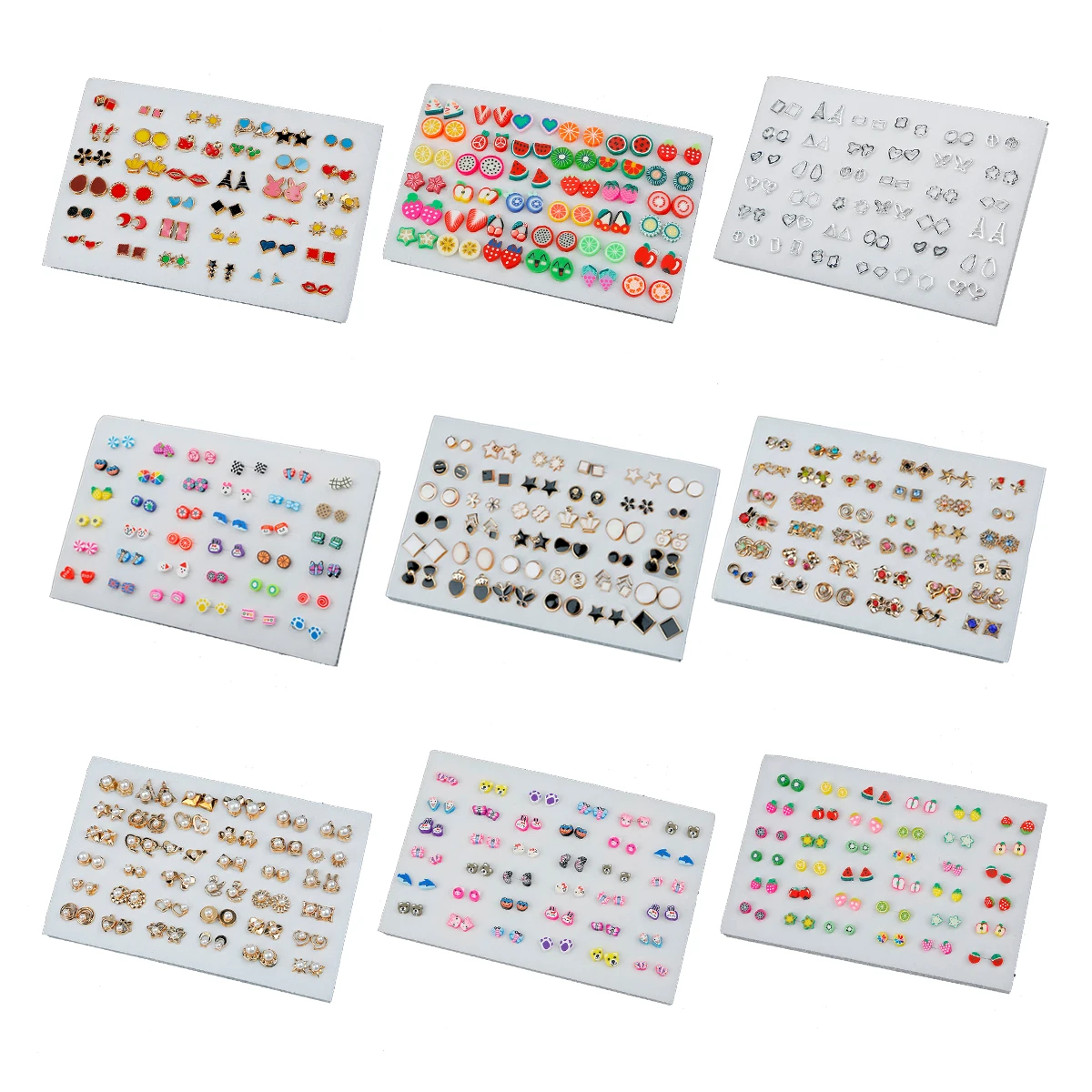 Серьги-гвоздики женские с бабочкой цветком сердцем 36 пар | Украшения и аксессуары