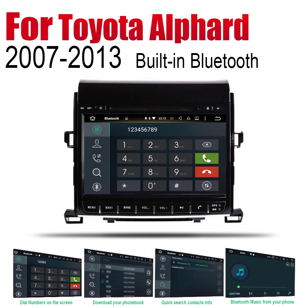 Автомагнитола ZaiXi с GPS навигацией Android Bluetooth Wi Fi 2din для Toyota Alphard 2007 ~