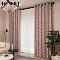 tongdi blackout curtain modern wavy leaves thickened elegant high grade decoration for home parlour room bedroom living room