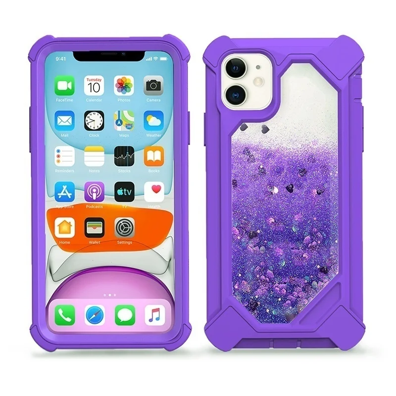 360 зыбучие пески 3D с сияющими блестками жидким Гибридный чехол для IPhone 11/ 11 Pro Max/ X/