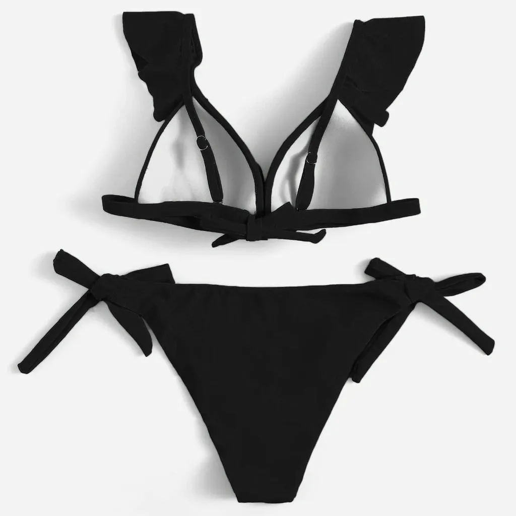 Бикини бразильский Mujer 2021 джинсовые шорты с оборками на лето для женщин красный