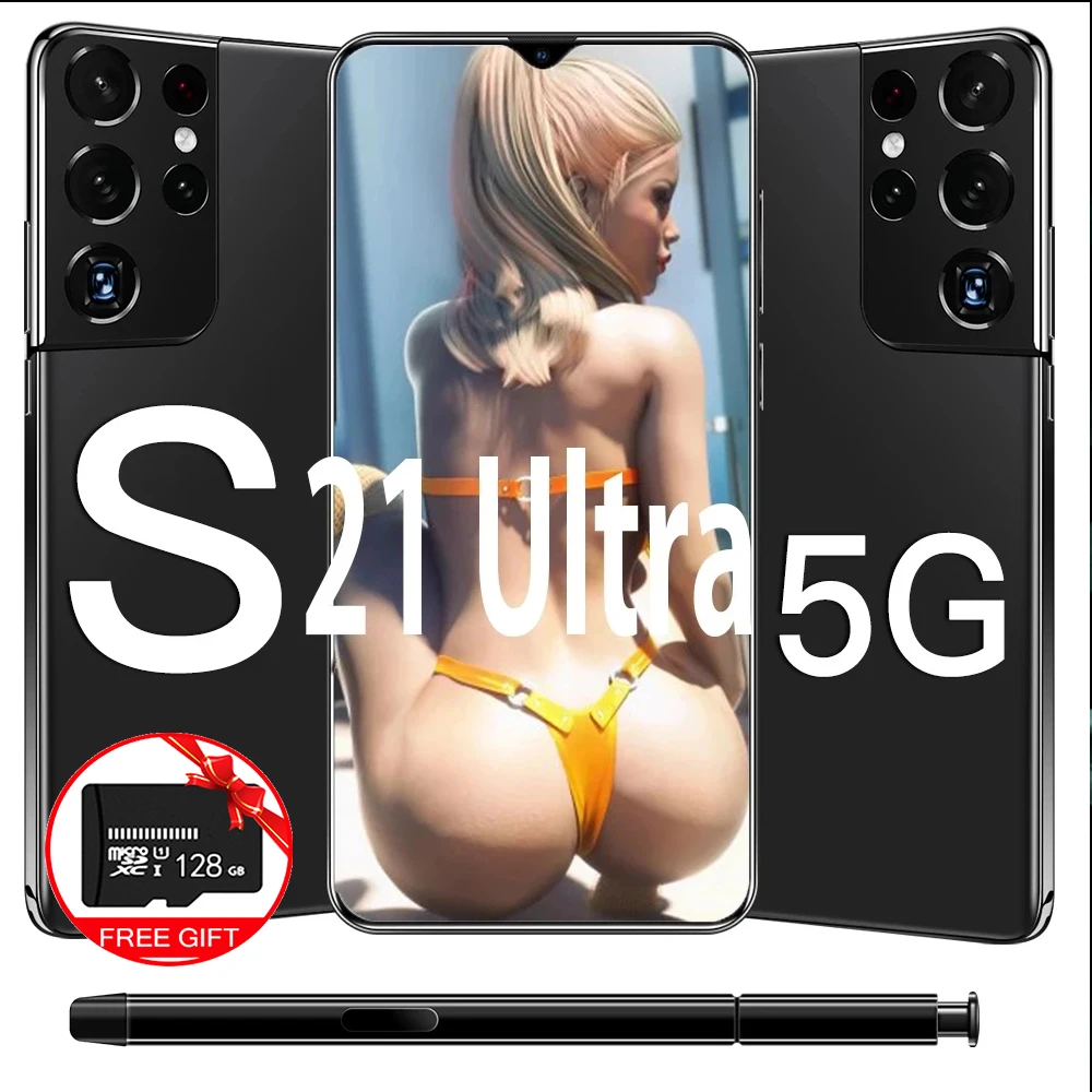 

Global Version Galaxy Full Screen S21+ 6.7 Inch Smartphone With Stylus 16G+512GB 6500mAh Face Unlock 4G 5G Android Phone