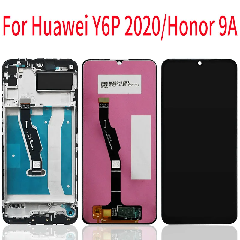 

Для Huawei Y6P 2020 Φ ЖК-дисплей с сенсорным экраном и рамкой в сборе для Honor 9A