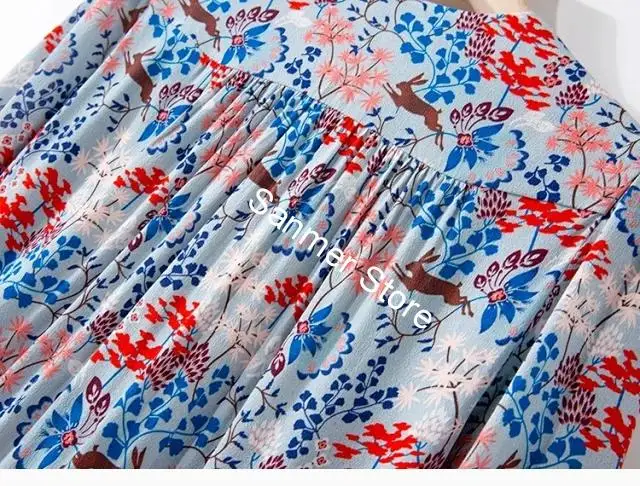 

Summer Women's Mid-Calf Dress Split Floral Print Wrap High Waist V-neck Short Sleeve Dresses New 2020
