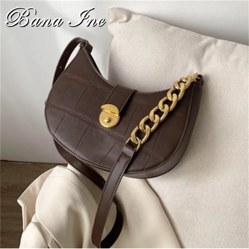 

Vintage Saddle Bags Stone Pattern PU Leather Crossbody Bags for Women 2020 Winter Branded Shoulder Handbags and Purses Luxury