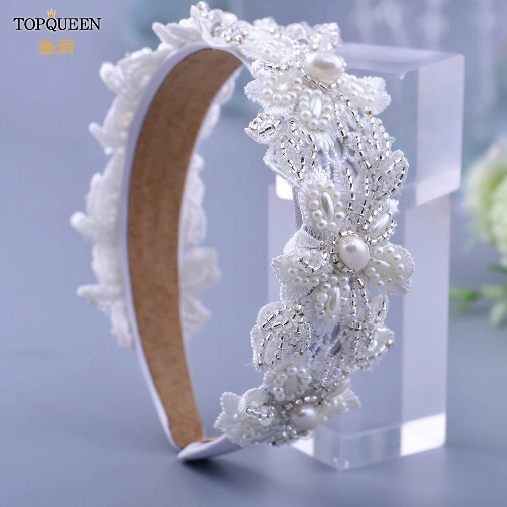 

TOPQUEEN S219-FG рукой бисером, аксессуары для волос, свадебные, диадема, оголовье, серебристый Стразы повязка на голову диадемы Променада Корона