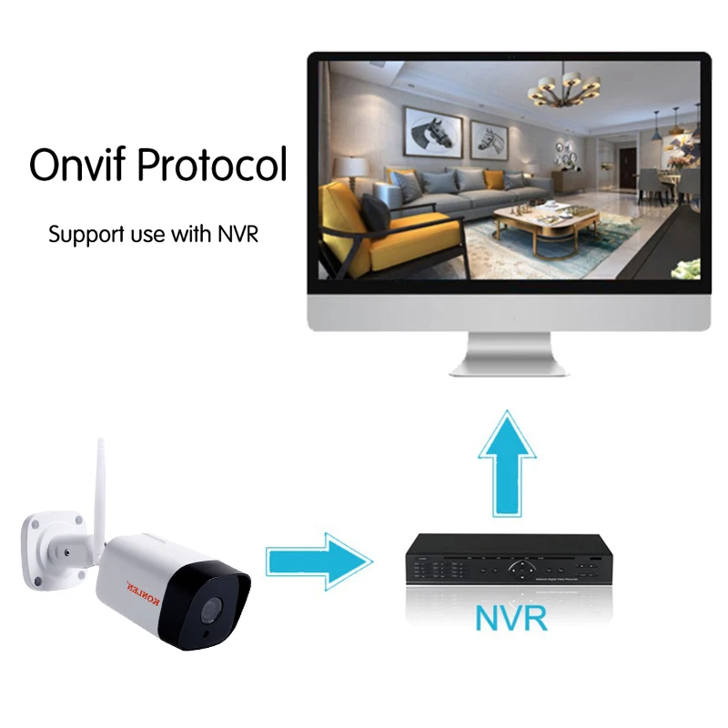 Умная IP камера KONLEN Wi Fi Tuya 1080P HD 2 МП Onvif Наружная цилиндрическая беспроводная