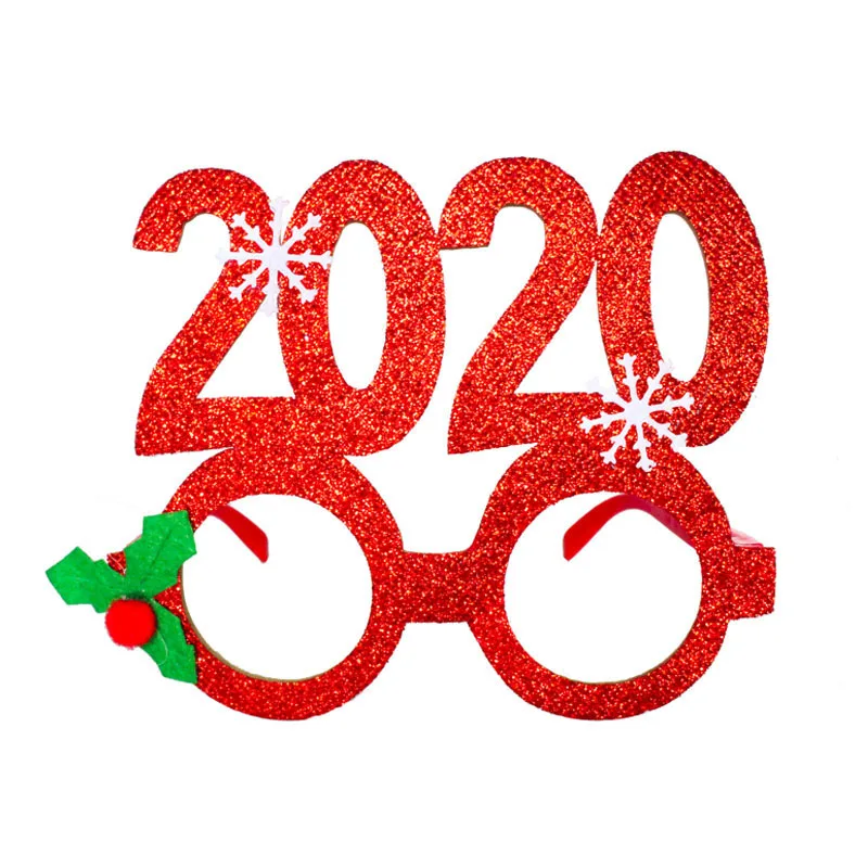 red 2020 glasses Большой фольгированный шар года, рождественские украшения для дома, рождественские украшения, Рождественская елка, Санта Клаус, Рождественский Декор - Цвет: red 2020 glasses