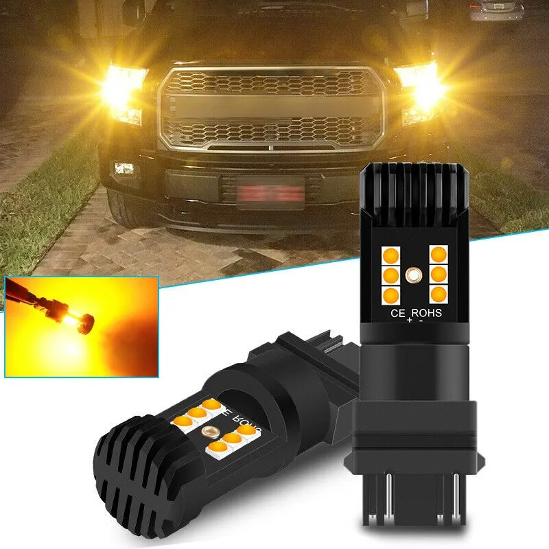 

Blinker Bulbs Bright Turn Signal Light Canbus Error Free LED P27W P27/7W 3156 Parts