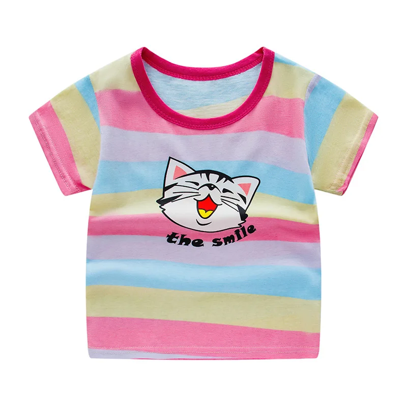 Cute Kids t shirt New Summer Cartoon Fashion Tees Children t-shirt Thin Animals Boy Clothes Girls Tshirt Tops Clothing 100-150cm | Мать и