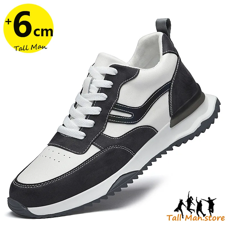 

Мужские спортивные кроссовки с увеличением роста, стельки 6 см, мужская повседневная модная искусственная обувь 36-44