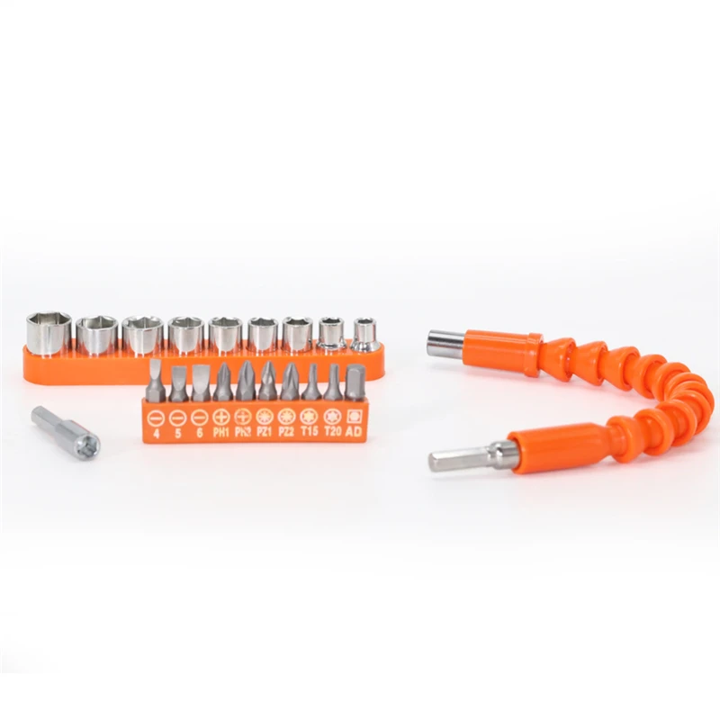 

21Pcs 259mm Flexible Shaft Screwdriver Bit Carbon steel Extension Wand Hose Connection Rod Soft Shaft For Electronic Drill