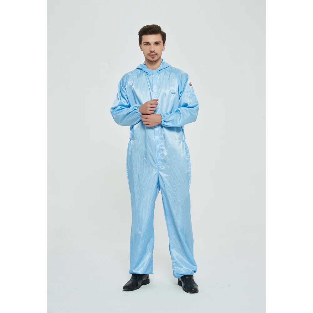 

Work Clothes Uniform Anti-Static Hooded Jumpsuit Pants Universal Protective Clothing Food Factory Casual Lab coats Coveralls