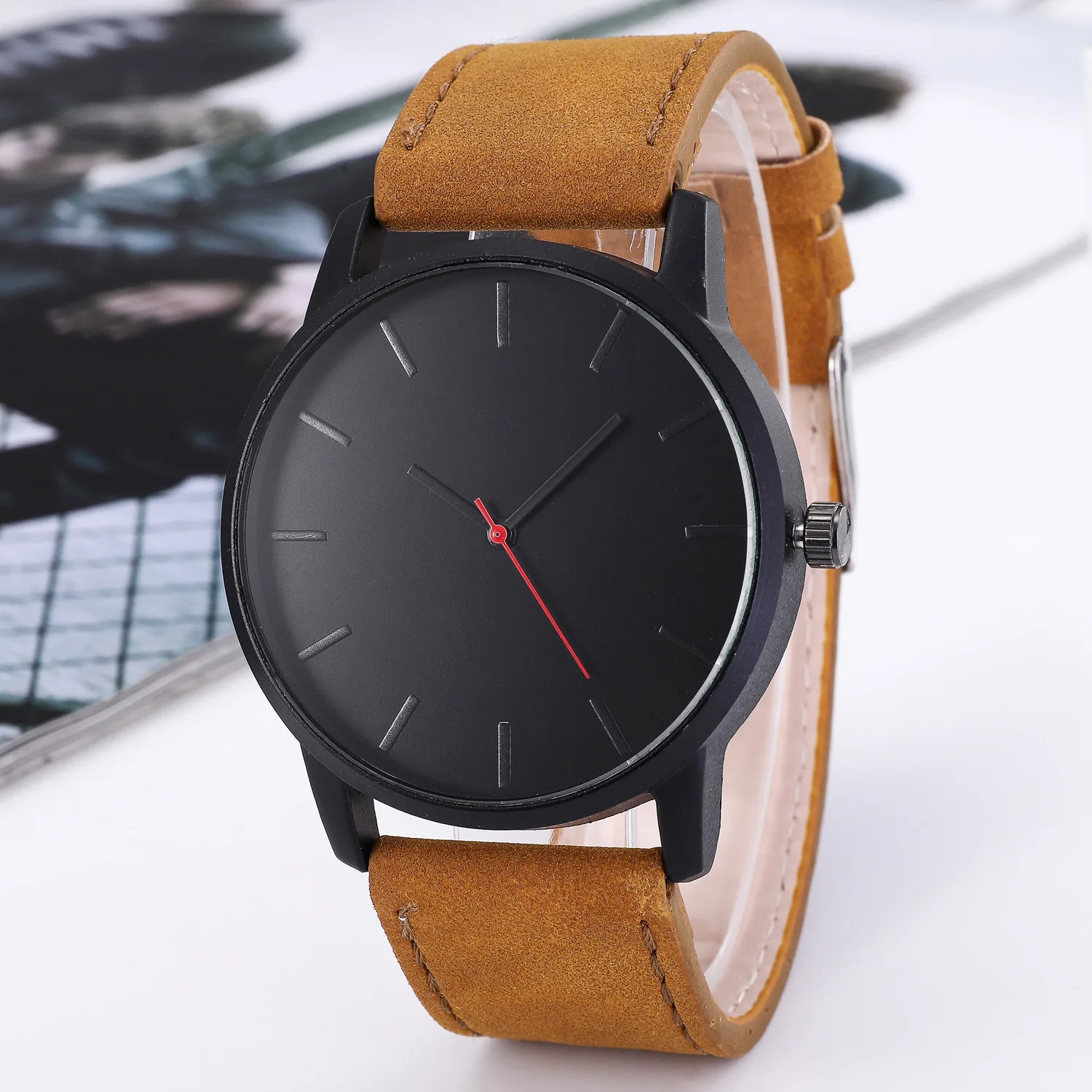 

High-grade Vogueable and casual men's watch Vogue business quartz watch abrasive leather belt Watch064 Relogio masculino