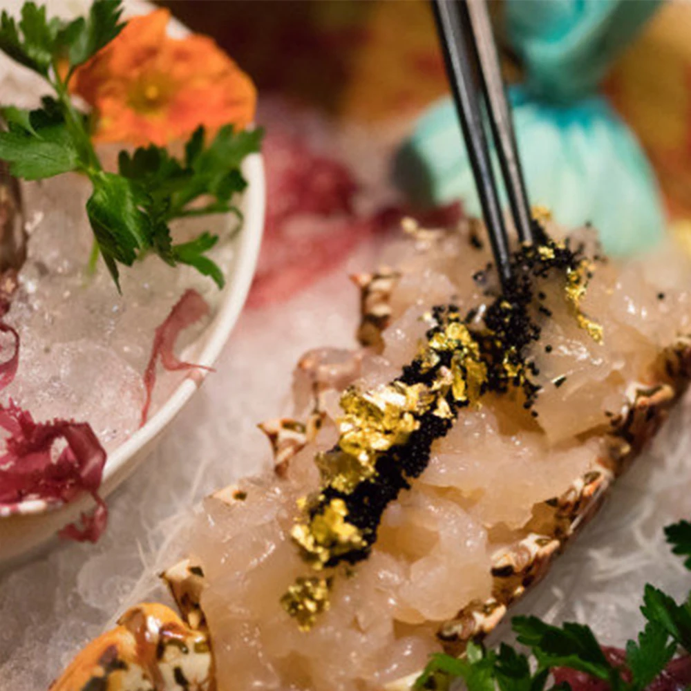 Съедобный золотой порошок 24 К листы листьев хлопья толстые и тонкие 0 1 г