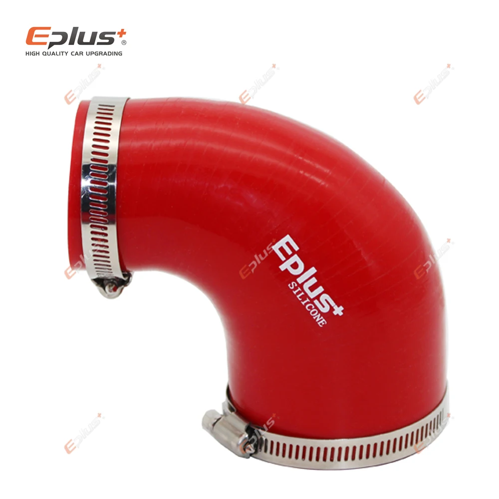 EPLUS Universal Silicone Tubing Hose 90 Degrees big to small Connector Car Intercooler Turbo Intake Pipe Coupler Red Multi Size |