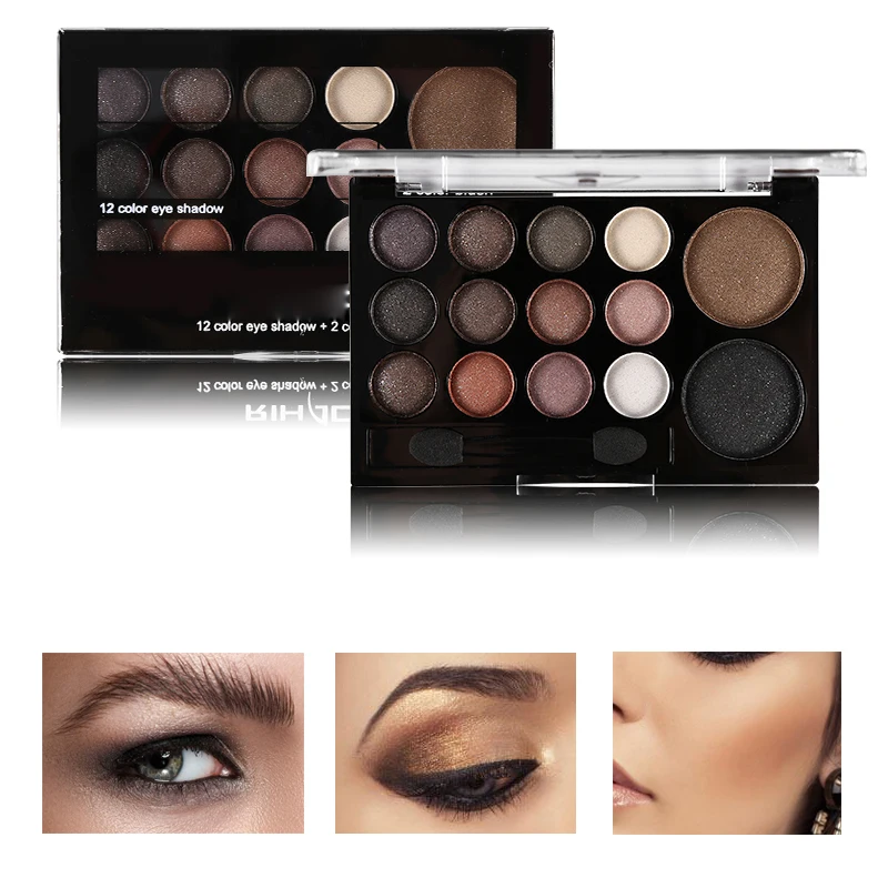 

14 Natural Colors Makeup Eyeshadow Palette Warm Smokey Shimmer Eye Shadow Nude