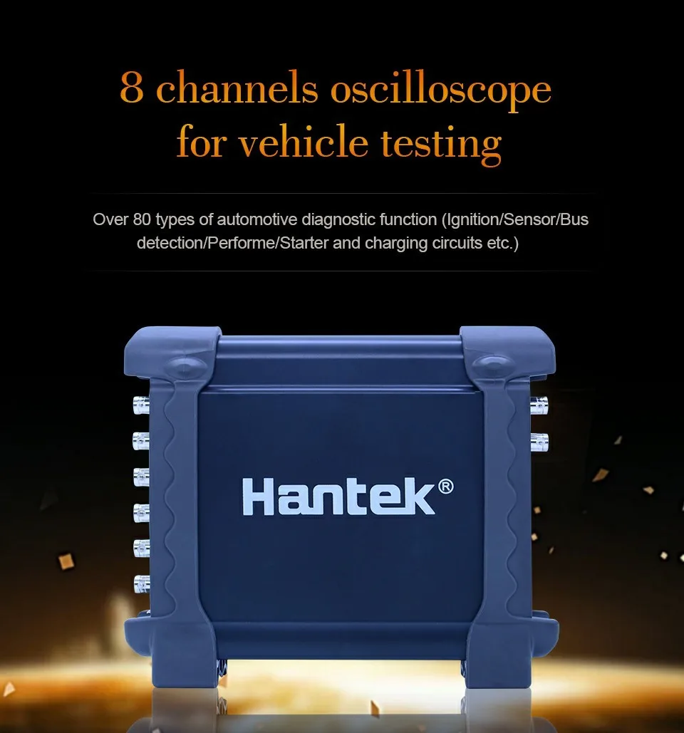 Hantek 8 каналов Автомобильный диагностический осциллограф с 80 Тип зажигания/датчик/автобус обнаружения/перфоратор/стартер функция 1008C