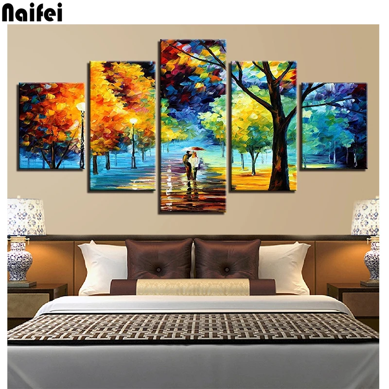 Алмазная картина 5d Осенний пейзаж для влюбленных вышивка крестиком полная