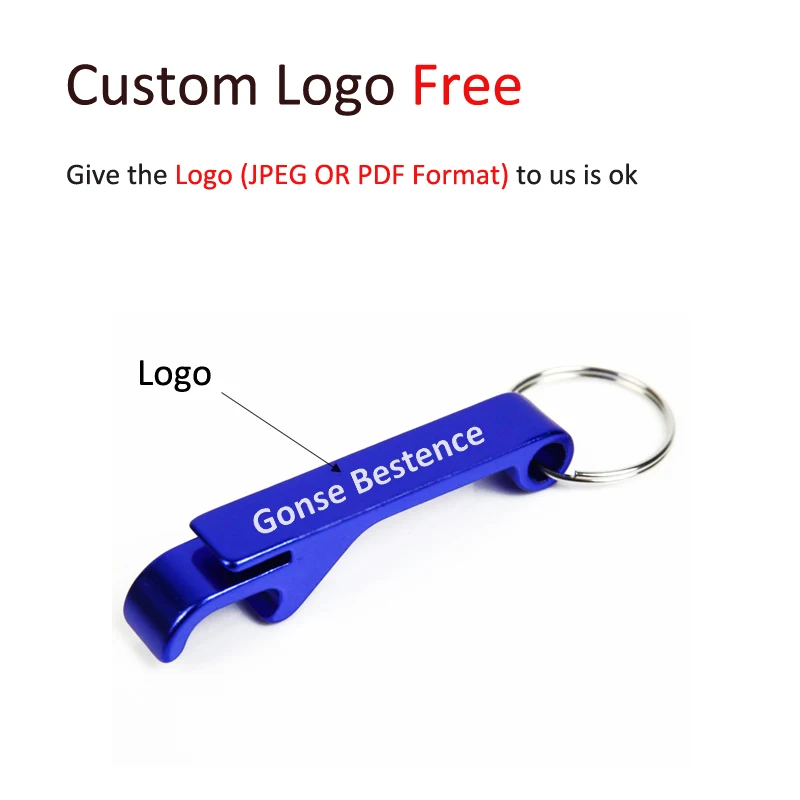 Заказной Логотип бесплатный мини пивной открывалка портативный брелок