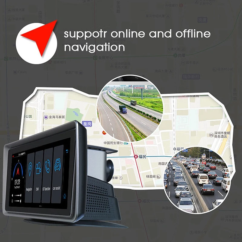 Новый 6 86 дюймов 3G Автомобильный видеорегистратор для Android 5 1 Gps Naivgation Wifi Hd 1080P Dashcam