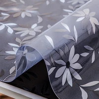 booksew 1 5mm soft glass tablecloth printed pvc transparent table cloth waterproof oilproof table cover for kitchen dining mat