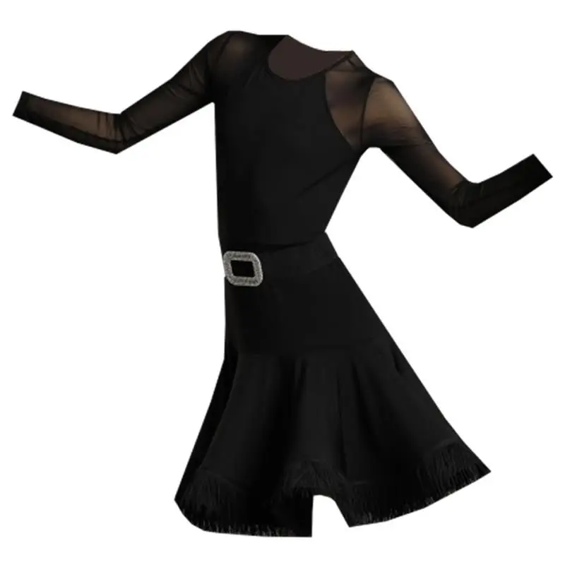 

2021 Girls Latin Dresses For Dancing Ballroom Dance Dress Rumba Samba Fashion Children Samba Cha Cha Tango Skirt Standard Salsa