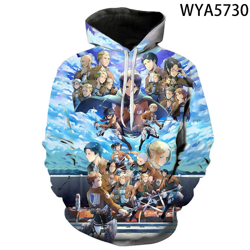 

Hoodies Men Women Children Attack On Titan Sweatshirts 3D Printed Pullover Long Sleeve Streetwear Casual Boy Girl Kids Tops