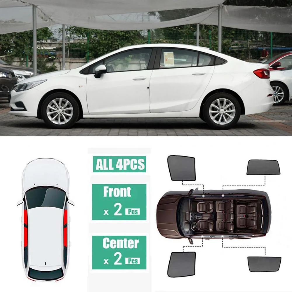 

Side Windows Magnetic Sun Shade UV Protection Ray Blocking Mesh Visor Fit For Chevrolet Cruze Sedan 2015-2018