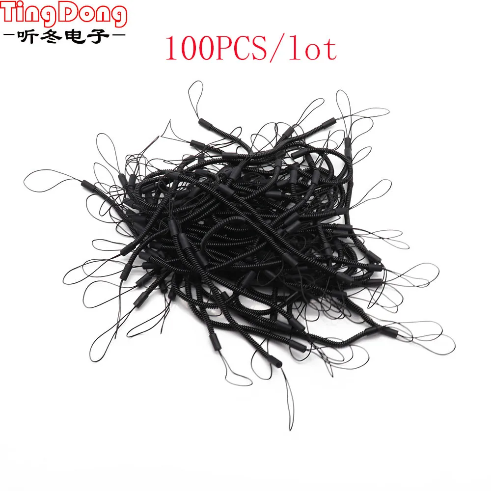 100 шт. эластичный шнур из ПУ пружинный маленький подвесной черная резиновая
