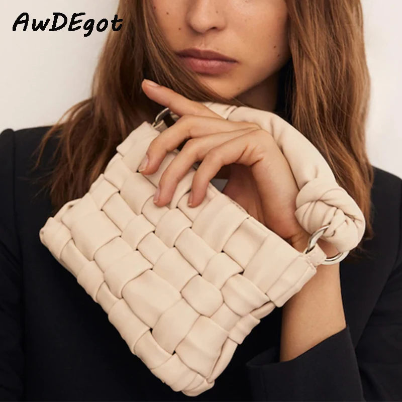 

Women Small Shoulder Bag Stylish Women Zipper Woven Handbags Ladies Braided Bags Bolsa feminina Female Purses 2020 Wholesale Bag