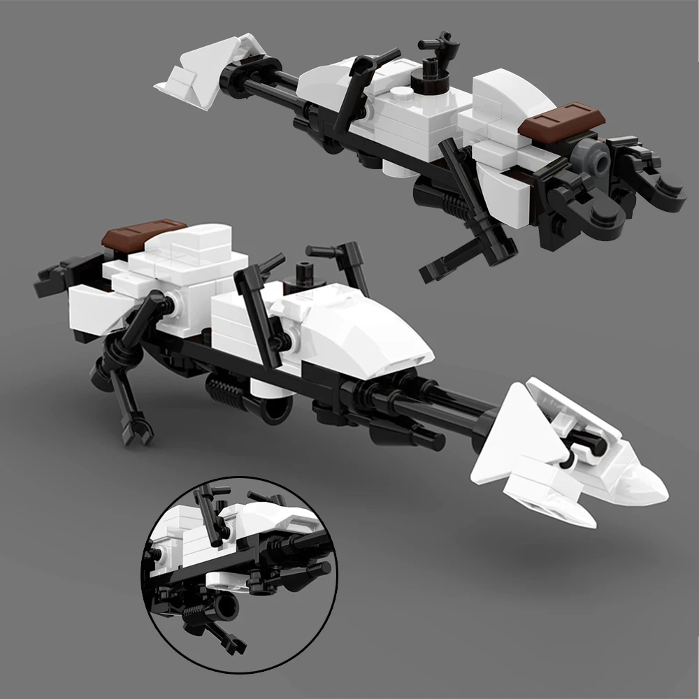 

MOC City Speeder Bike White Model Building Blocks 61PCS DIY Model Assembly Bricks Construction Educational Toys For Kids Gift