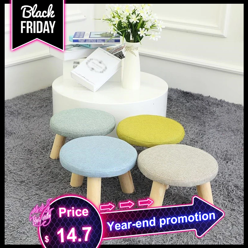 Стул для ног в скандинавском стиле со съемным чехлом 3 ножки Современный твердый