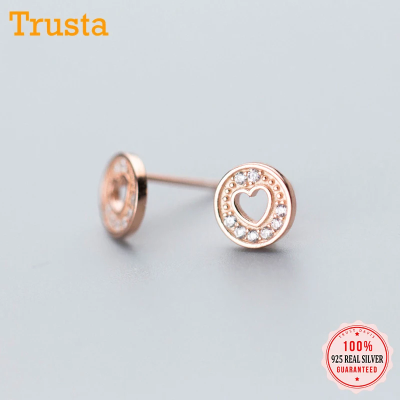 Trustdavis 100% Стерлинговое Серебро 925 пробы романтические круглые серьги в форме