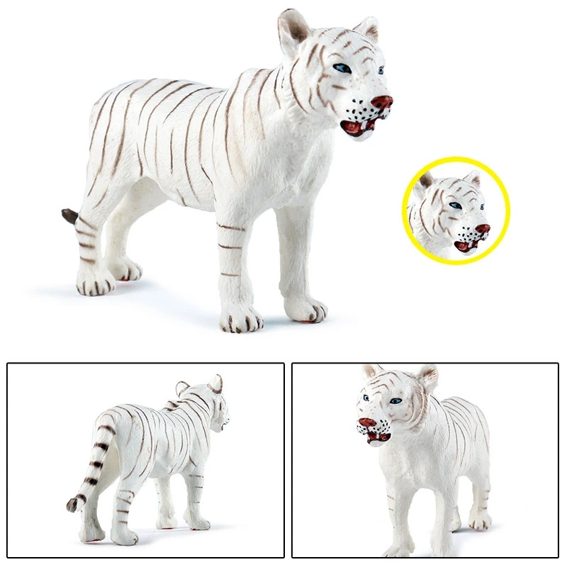 

Simulation White Tiger Family Collection Toy Pvc Animal Static Solid Wild Animal Toy Children