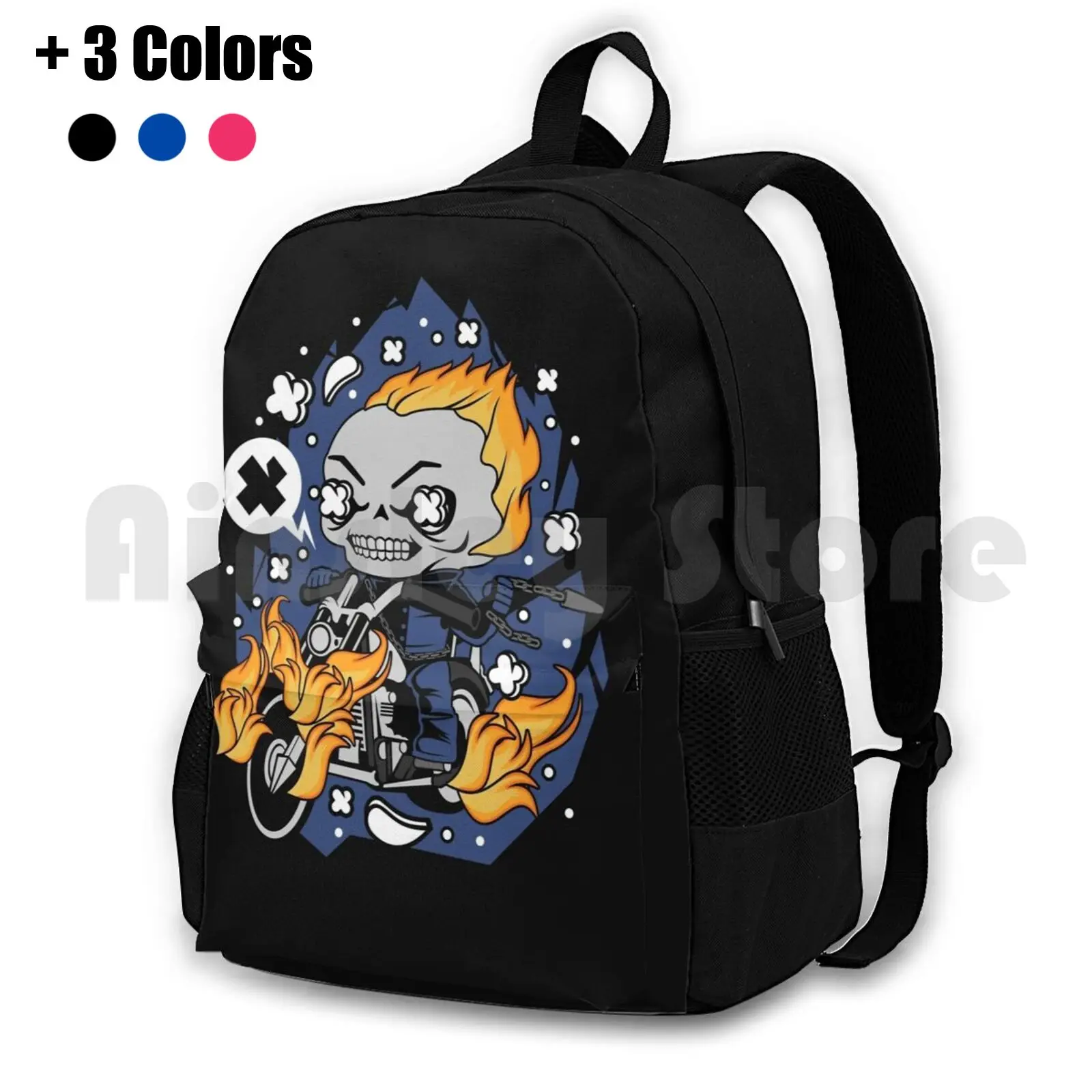 

Ghost Rider Outdoor Hiking Backpack Waterproof Camping Travel Superhero Ghostrider